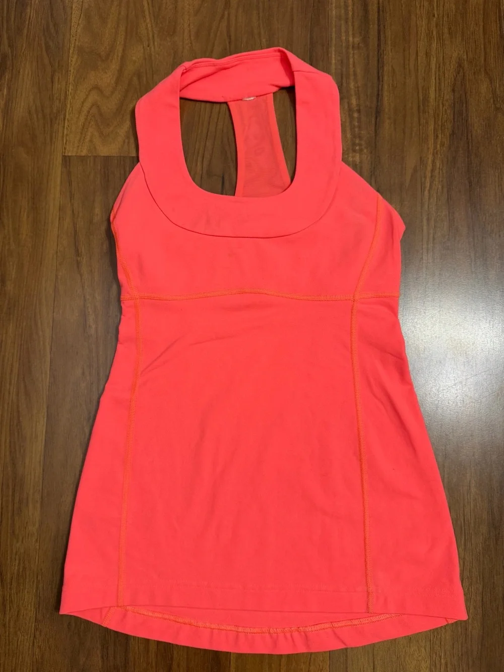 Lululemon Women's Scoop Neck Tank Luon Coral Racerback Top Size 4